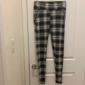 Streetwear Society Black and White Plaid Leggings